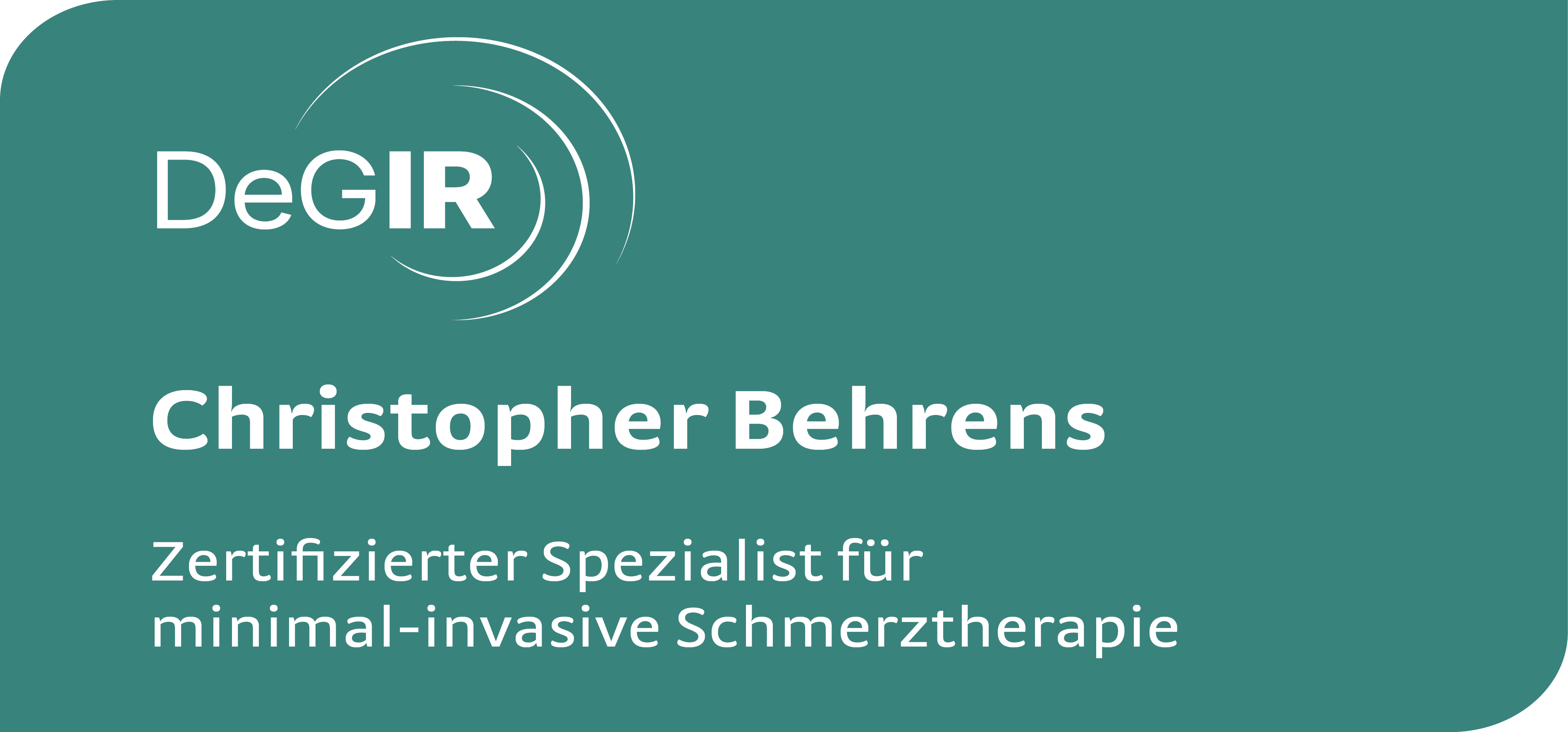 Zertifizierter Spezialist für minimal-invasive Schmerztherapie · DeGIR